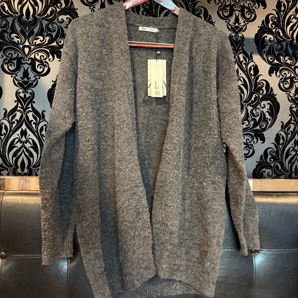 Zara Gray Cardigan Sweater